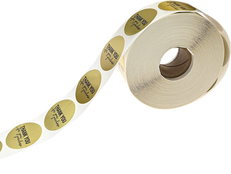SBlabels ملصقات شكرًا لشرائك بقطر 1.25" من ورق الذهب / 1000 ملصق لكل لفة - Image 3
